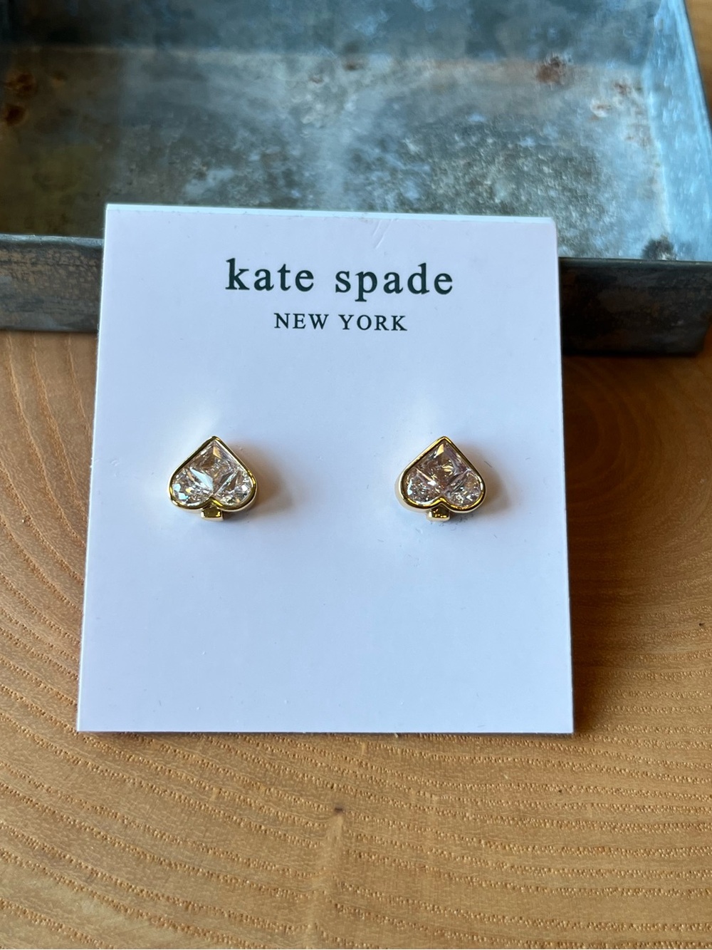 Kate Spade NY “So Spade” Mini Stud Earrings Gold New